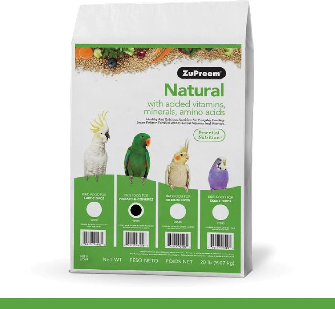 ZuPreem Pure Fun Bird Food Seed Pellet Blend for Medium Large Birds Parrot Conure