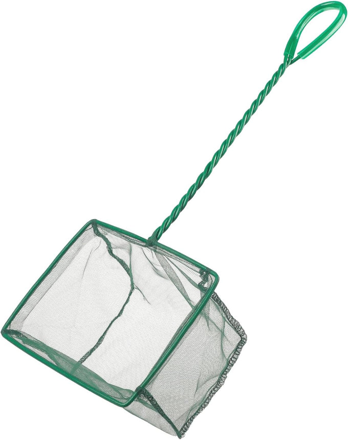 Pawfly 4-inch small aquarium fish net with braided metal handle and soft fine mesh for small fish tanks and ponds