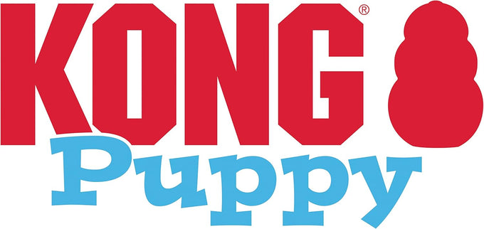 Kong puppy natural rubber soft chew toy for small puppies blue color gentle on teeth