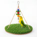 Bird Swing with Wooden Perch Stand for Parakeets, Cockatiels, Conures, Adjustable Rope and Rattan Chew Balls Cage Accessory