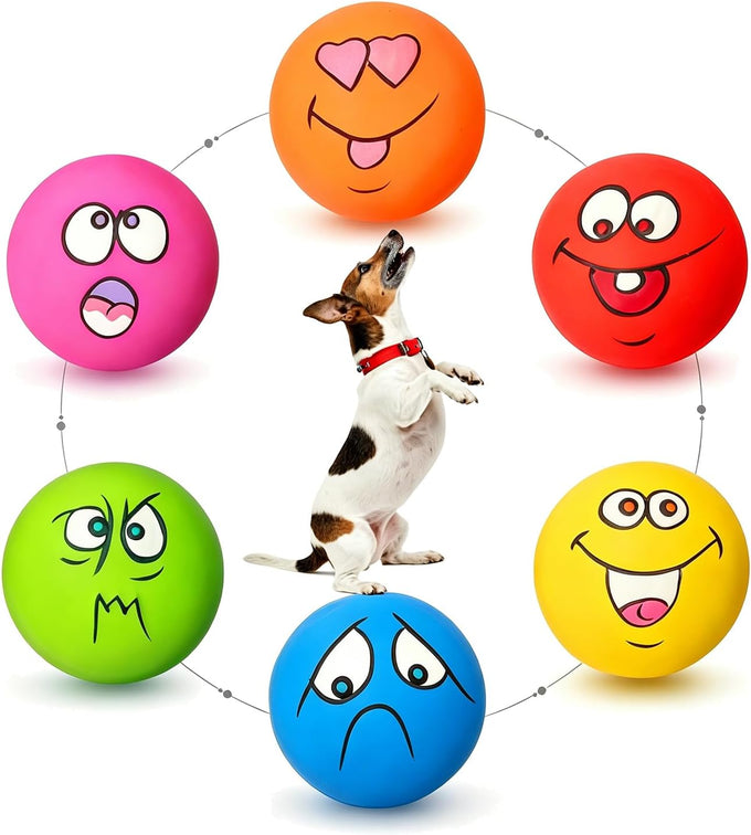 holyteed soft latex squeaky dog balls for medium breeds, 6pcs, 2.31*2.16
