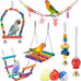 Parakeet bird swing hanging standing chewing hammock climbing ladder colorful toys suitable for budgerigar, parakeet, conure, cockatiel and more