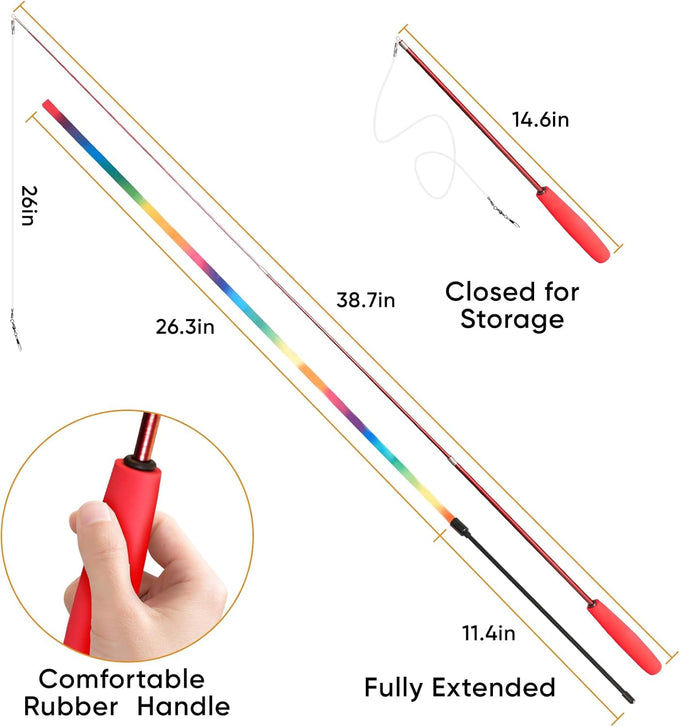 cat toys for indoor cats, 13 pack interactive cat wand toy set with feather toys and teasers for exercise and playtime