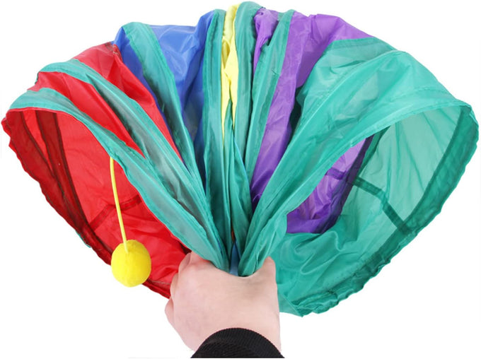 32Pcs Cat Toys Kitten Interactive Pet Toys Assortments, Foldable Rainbow Tunnel, Teaser Wand Fluffy Mouse Crinkle Balls Bell Play for Kitty Cats