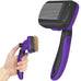 Dipoo self-cleaning shedding brush for dogs, cats, and puppies, skin-friendly grooming tool for long and short haired pets, black