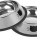 Serentive stainless steel 2-pc non-slip cat food bowls with 7 oz capacity