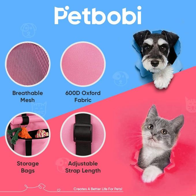 petbobi pet car booster seat for small dogs portable breathable bag with seat belt safety stable travel