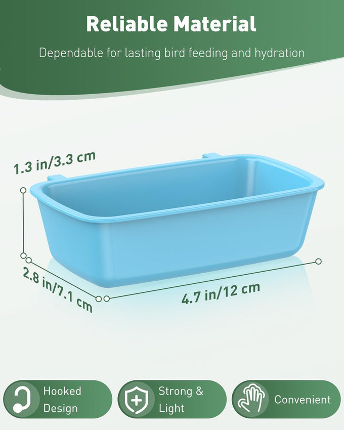 pawfly hanging feeder for small pets, 6 plastic keepers for cages and coop cups