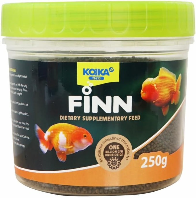 KOIKA FINN Probiotic Fish Food Pellets, 43% protein, Bacillus Probiotics, for ornamental fish, 0.4mm pellets