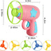 Andiker Cat Fetch Toy, blue, interactive kitten flying disc launcher with 5 colorful propellers for training and chasing