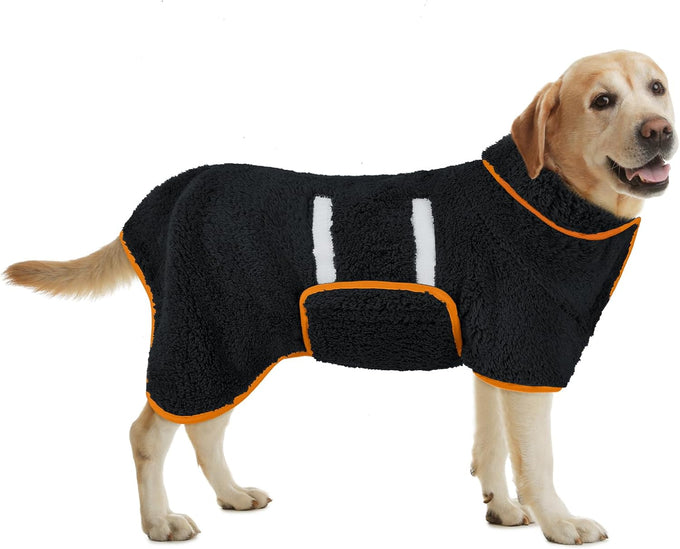 Bienbee Dark Blue XL Dog Bathrobe for Small Medium Large Dogs, Quick Drying Super Soft Adjustable Towel