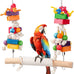 21.6" Giant Refillable Parrot Toy Swing for Macaws, Cockatoos, 4lb Heavy Duty Bird Toys, Large Natural Wooden Block Chew & Shredding Toy