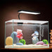 12.6" L 3-gallon nano glass aquarium with separator plate, LED light, filter for betta, multi-functional square fish tank, white 4mm glass