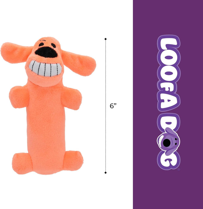 Multipet Original Loofa Dog Plush Toy - 6 Inch Squeaky Toy for Small to Medium Dogs - Extra Soft Plush