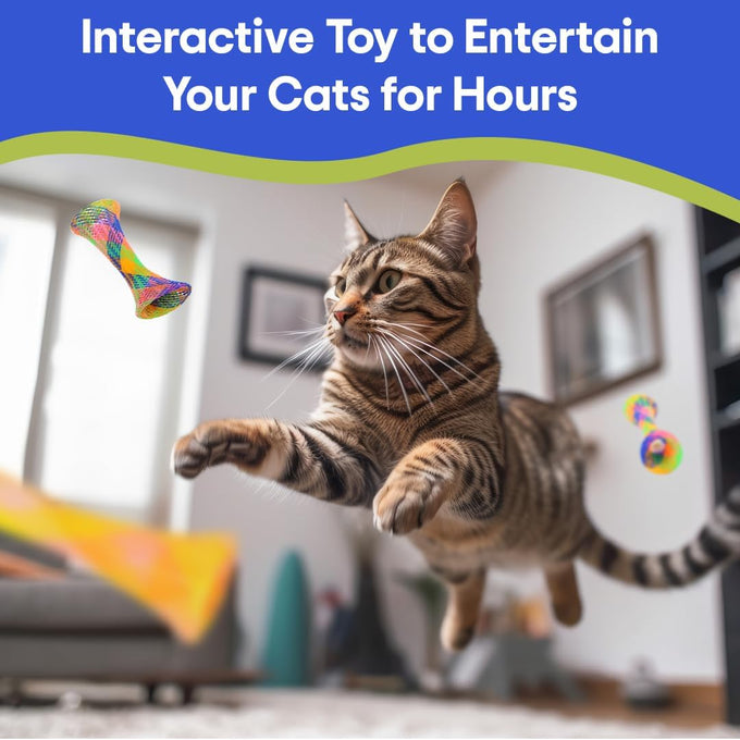 Spot Kitty Fun Tubes Cat Toy 3-Piece Bouncy Set with Catnip for Cats and Kittens Interactive Play
