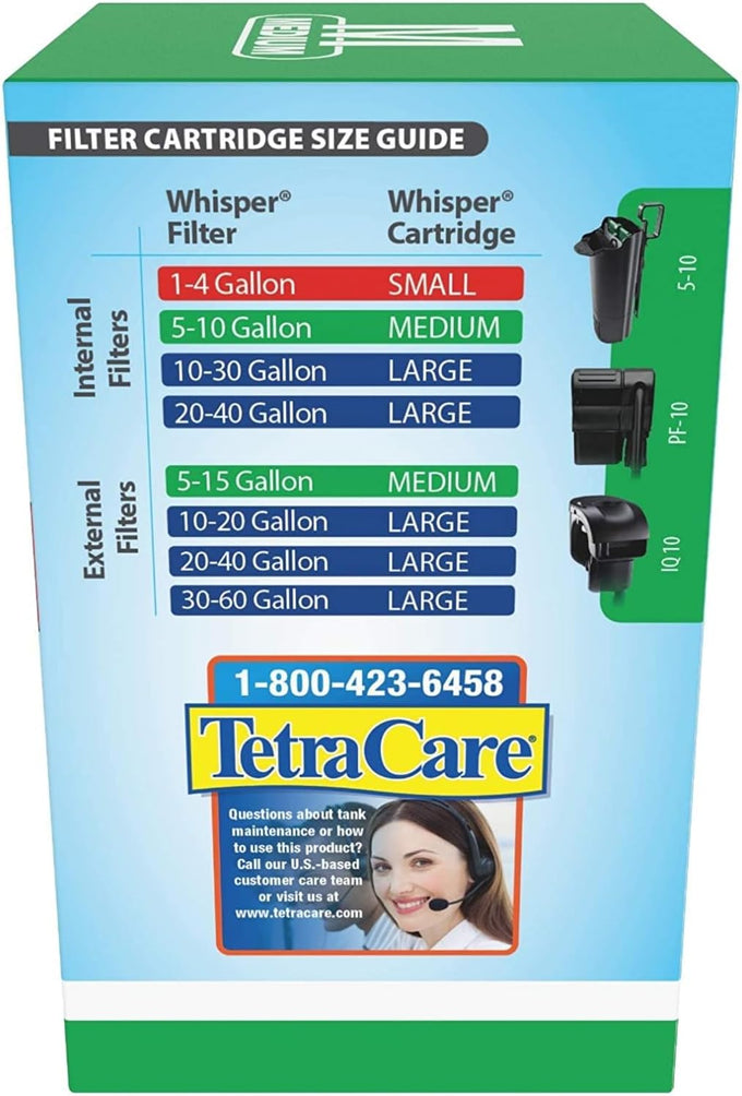 Tetra Whisper bio-bag medium filter cartridges for aquariums, 3-count, ready to use, fits Tetra Whisper 5-10 gal filters, PF-10, IQ 10