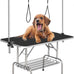 36 inch foldable dog grooming table with adjustable arm blue maximum capacity 330lbs
