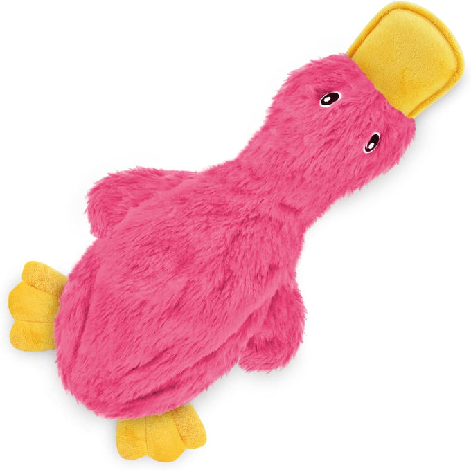 best-pet-supplies-interactive-squeaky-dog-chew-toy-crinkle-duck-light-pink-large