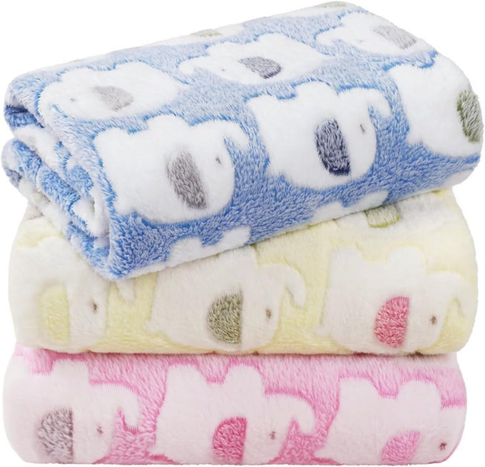 linenlux 1 pack 3 soft fleece dog blankets for puppy cat pet throw 23x16 inches coral velvet