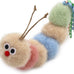 Soft caterpillar kicker for indoor cats, with rattle, ribbon, and catnip, bite resistant, for all ages.
