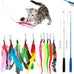 Jiaron 2PCS Retractable Cat Wand with 10PCS Bell Refill Teasers for Kitten Exercise