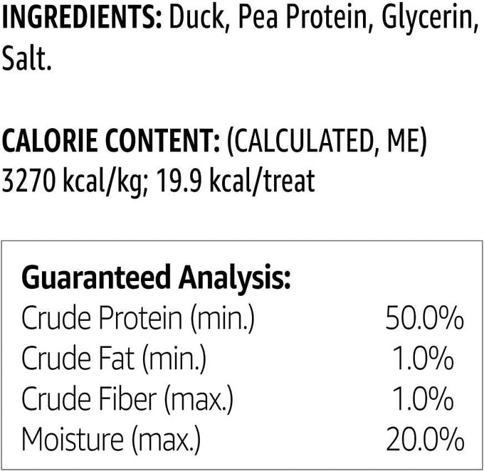 Solimo Amazon brand duck jerky dog treats, 2 pounds, no corn, wheat, soy or gluten