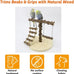 Natural Wood Bird Perch Stand for Small to Medium Size Parrots, Portable Training Perch