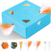Migipaws Automatic MigiBox Plus Cat Toys 3-in-1 Interactive Pounce Mystery Under 12 Holes Rechargeable White Kitten Toy