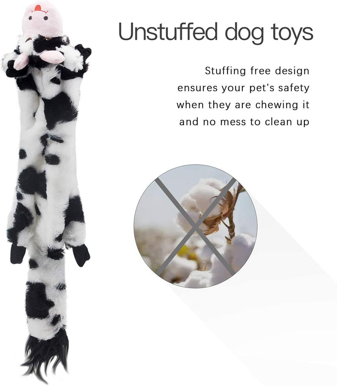 Sharlovy dog squeaky toys 5 pack plush no stuffing crinkle durable pet chew for large medium small puppies