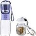 cibaabo dog water bottle with food container, 10oz and 19oz capacities, leak proof lock and carbon filter