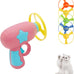 Andiker Cat Fetch Toy, blue, interactive kitten flying disc launcher with 5 colorful propellers for training and chasing