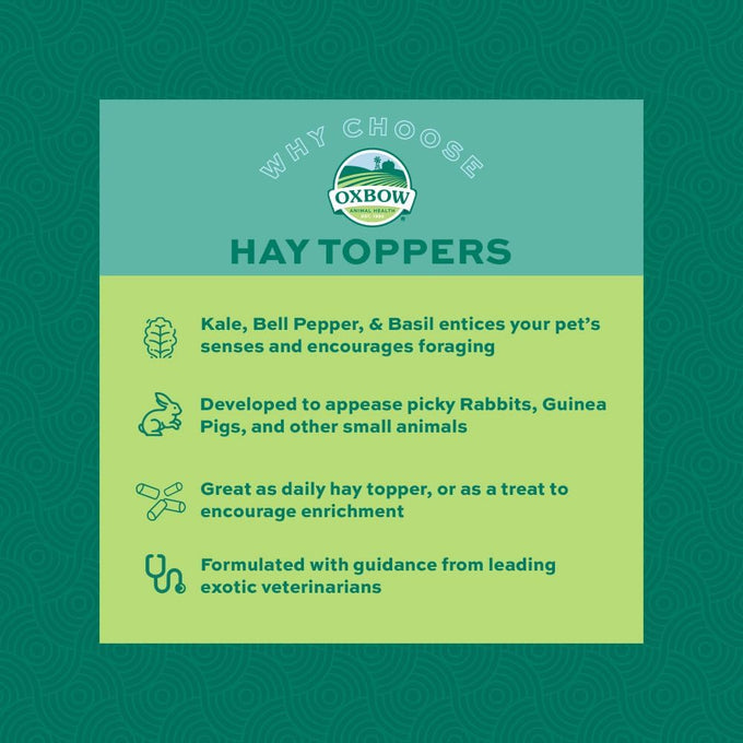 Oxbow Hay Toppers Garden Blend Timothy Hay Additive 2oz for Small Herbivores Rabbits Chinchillas Guinea Pigs