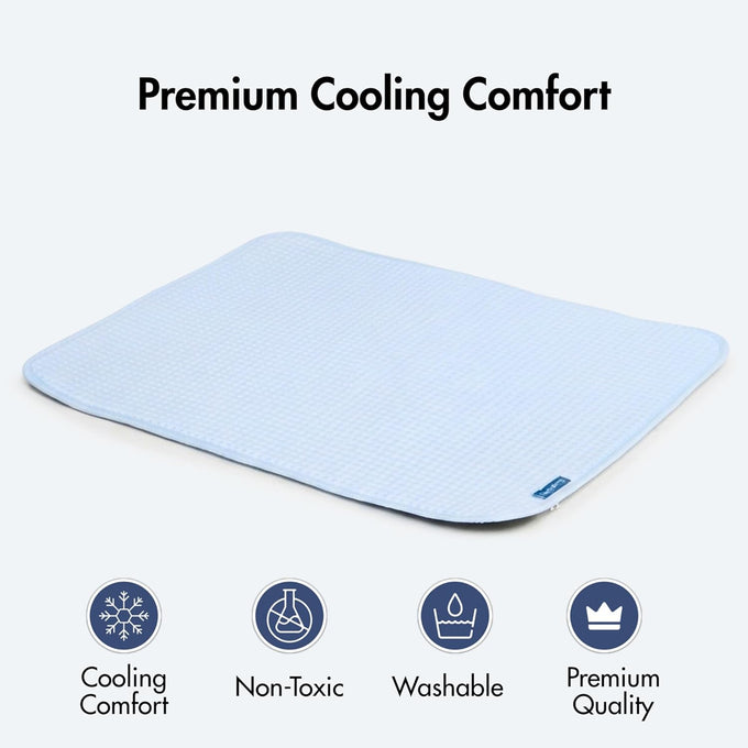 Spark Paws Waffle Blue XXL Self Cooling Dog Mat for Large Medium Small Dogs Non-Toxic Non-Gel Washable Cooling Bed