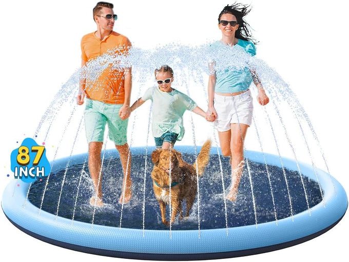 Vistop 67" Non-Slip Splash Pad for Kids and Dogs with Thickened Sprinkler Pool and Fun Fountain Play Mat