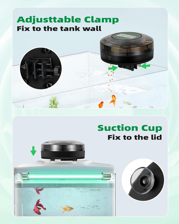 papettly automatic fish feeder for aquarium with 15 compartments usb lcd display timer vacation holiday