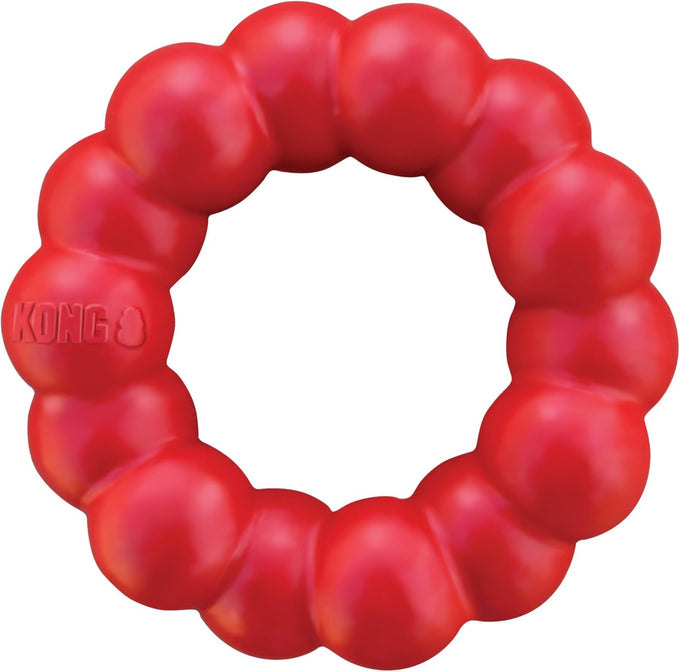 Kong natural rubber ring toy for small to medium dogs supports dental health and playtime