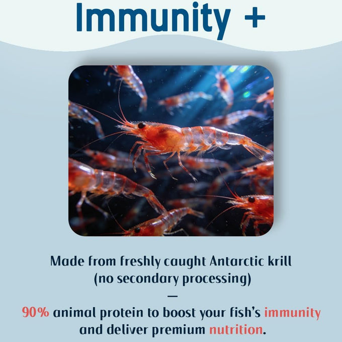 Wafer fish food - JiJycal premium betta, tropical & goldfish food with Antarctic krill & spirulina, 90g