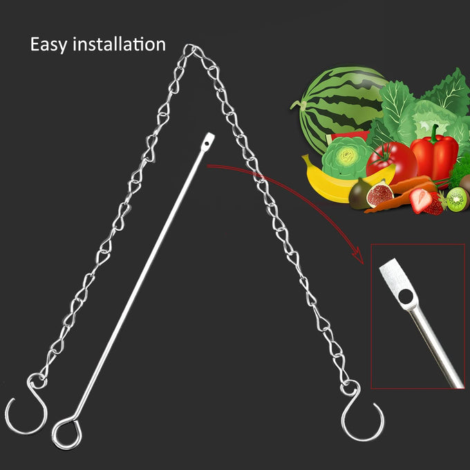 304 Stainless Steel Chicken Vegetable Hanging Feeder Toy for Hens Pet Chicken Veggies Skewer Fruit Holder