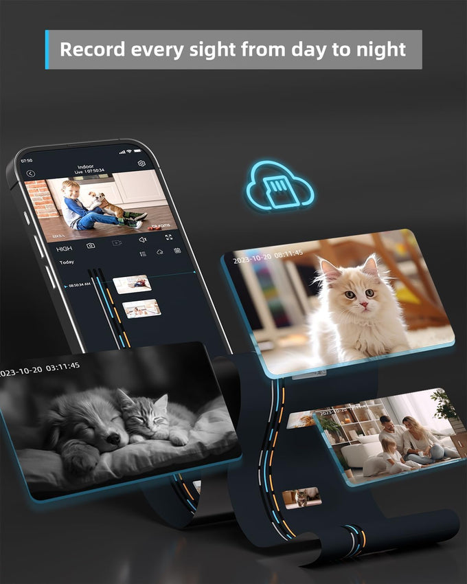 blurams 2K Security Camera with 360-degree view, smart motion tracking, and 2-way audio for home security