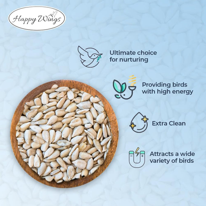 Happy Wings Sunflower Hearts & Chips attract Cardinals and other colorful finches 5 Lb No Mess, No Waste I No Grow Seed