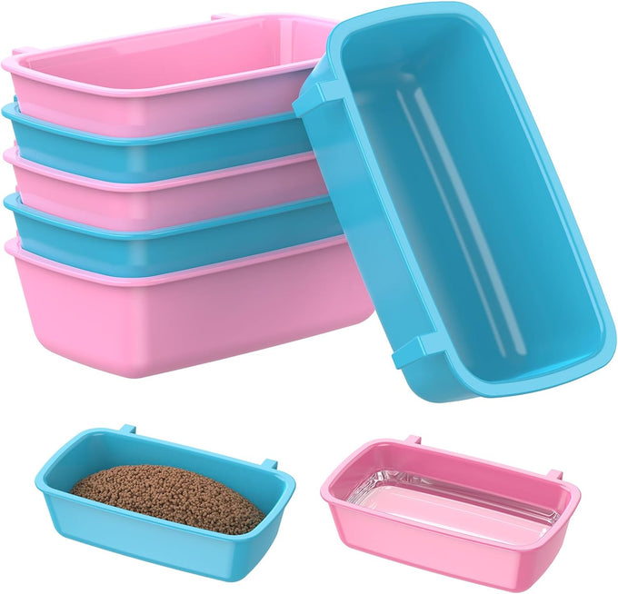 pawfly hanging feeder for small pets, 6 plastic keepers for cages and coop cups