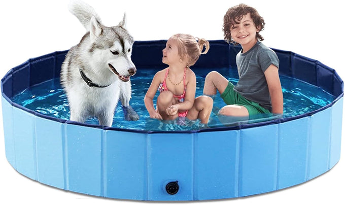 jasonwell 32 inch collapsible dog pet pool blue