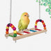 Parrot wooden toys with natural corn sticks and pine cones, fun bird cage accessories for parakeets and similar birds