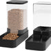 Automatic Cat Feeder and Water Dispenser Set for Small to Large Pets with 3.3L Capacity Black Feeding Bowls