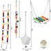 Wooden parakeet toys and accessories, 7-piece set for small conure, cockatiel, and budgie cages, 18 inches