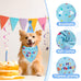 Dog Birthday Bandana Set for Large Medium Small Dogs Pet - Blue, Adjustable Hat with Numbers 0-8