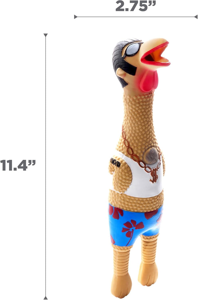 Outward Hound Charming Pet squawkers Earl latex rubber chicken dog toy funny large size