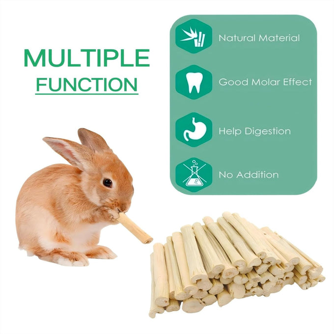Bamboo Molar Treats for Small Animals, 300g, Natural, 100% Bamboo, Chews for Rabbits, Chinchillas, Guinea Pigs