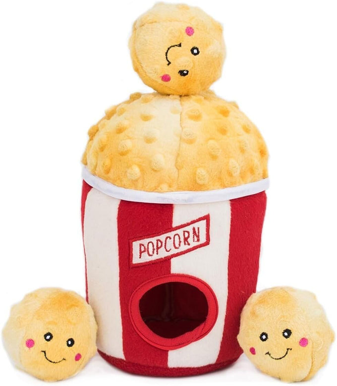 ZippyPaws Burrow - Interactive Dog & Puppy Toy for Boredom, Stimulating Pet Products, Small & Medium Dogs, Popcorn Bucket