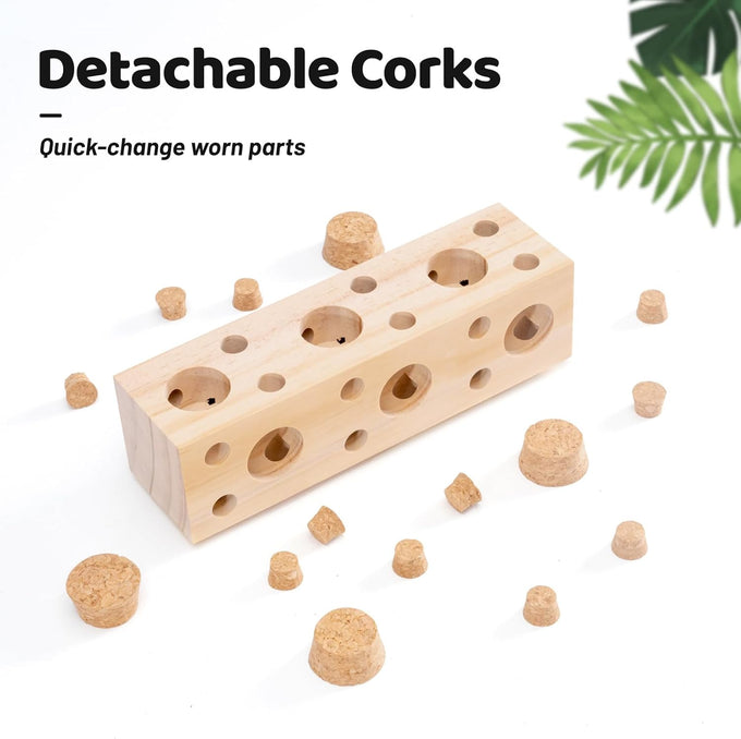 2 pc wooden bird chew toys for parakeet cockatiel conure budgie lovebird - 7.9 inch hanging